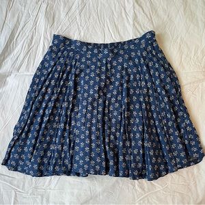 Navy blue Ralph Lauren skirt with white flowers; Size small